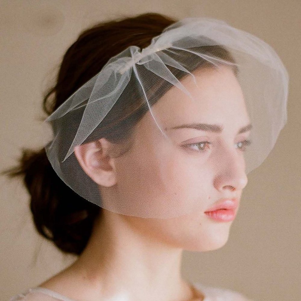 3 New Wedding Veils With Combs: Netted + Tulle Birdcage, Chapel Length Tulle